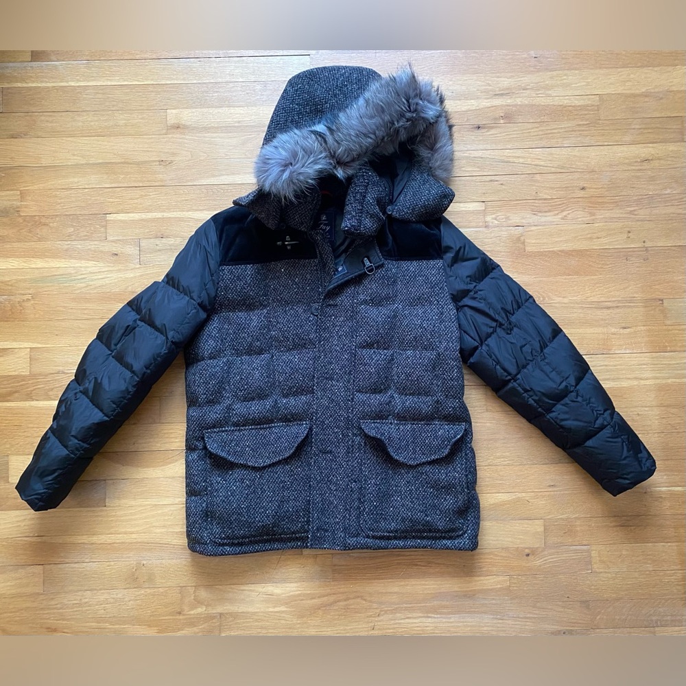 Fay Black and Gray Textured Jacket